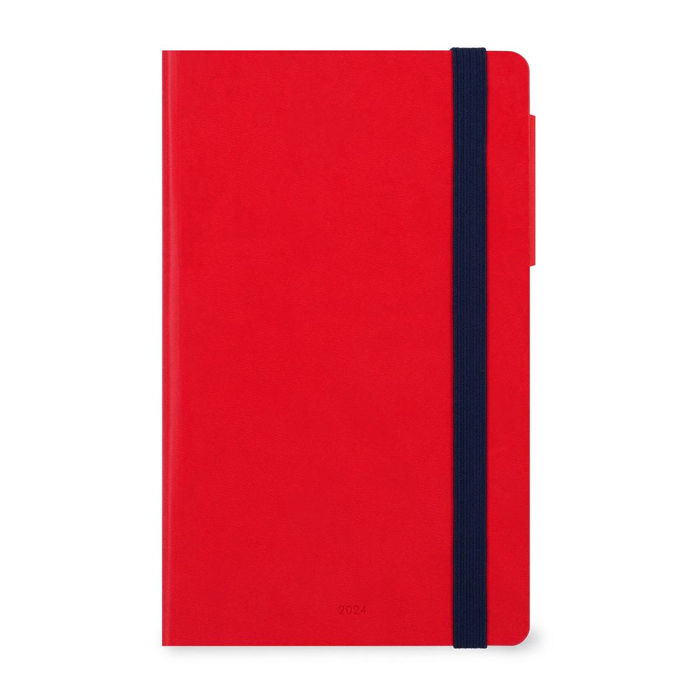Legami 12+2 Month Diary - 2024 - Medium Monthly Diary - Red