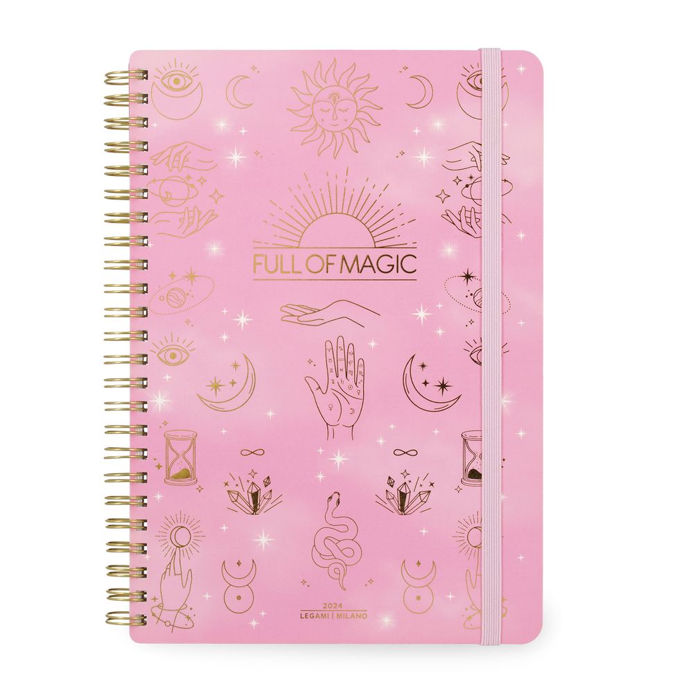 Legami 12-Month Diary - 2024 - Large Weekly Spiral Bound Diary - Magic