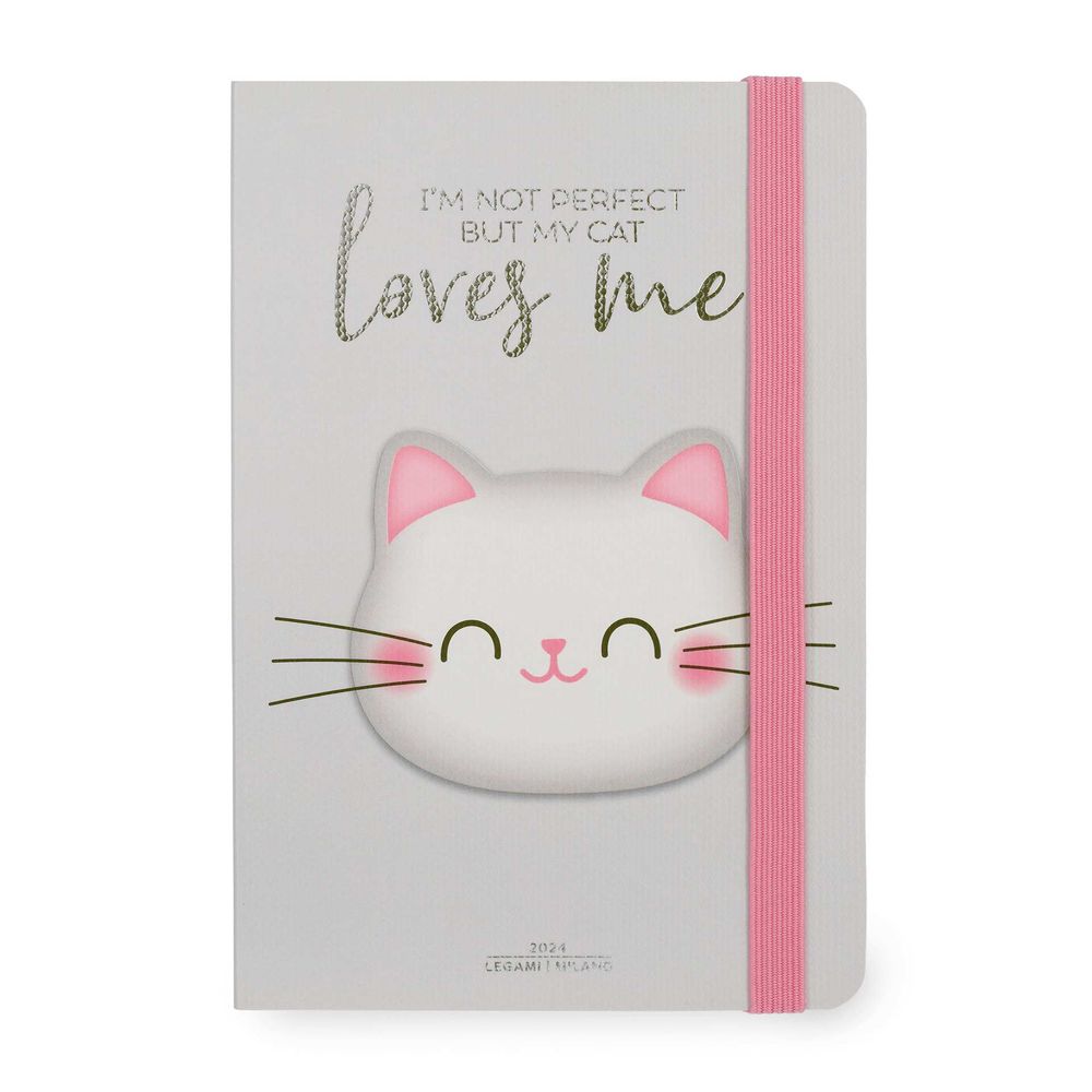 Legami 12-Month Diary - 2024 - Medium Weekly Diary With Notebook - Kitty