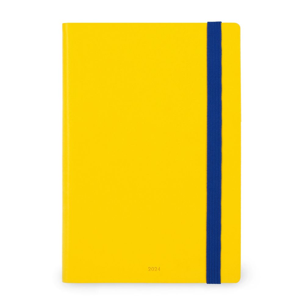 Legami 12-Month Diary - 2024 - Medium Weekly Diary with Notebook - Yellow