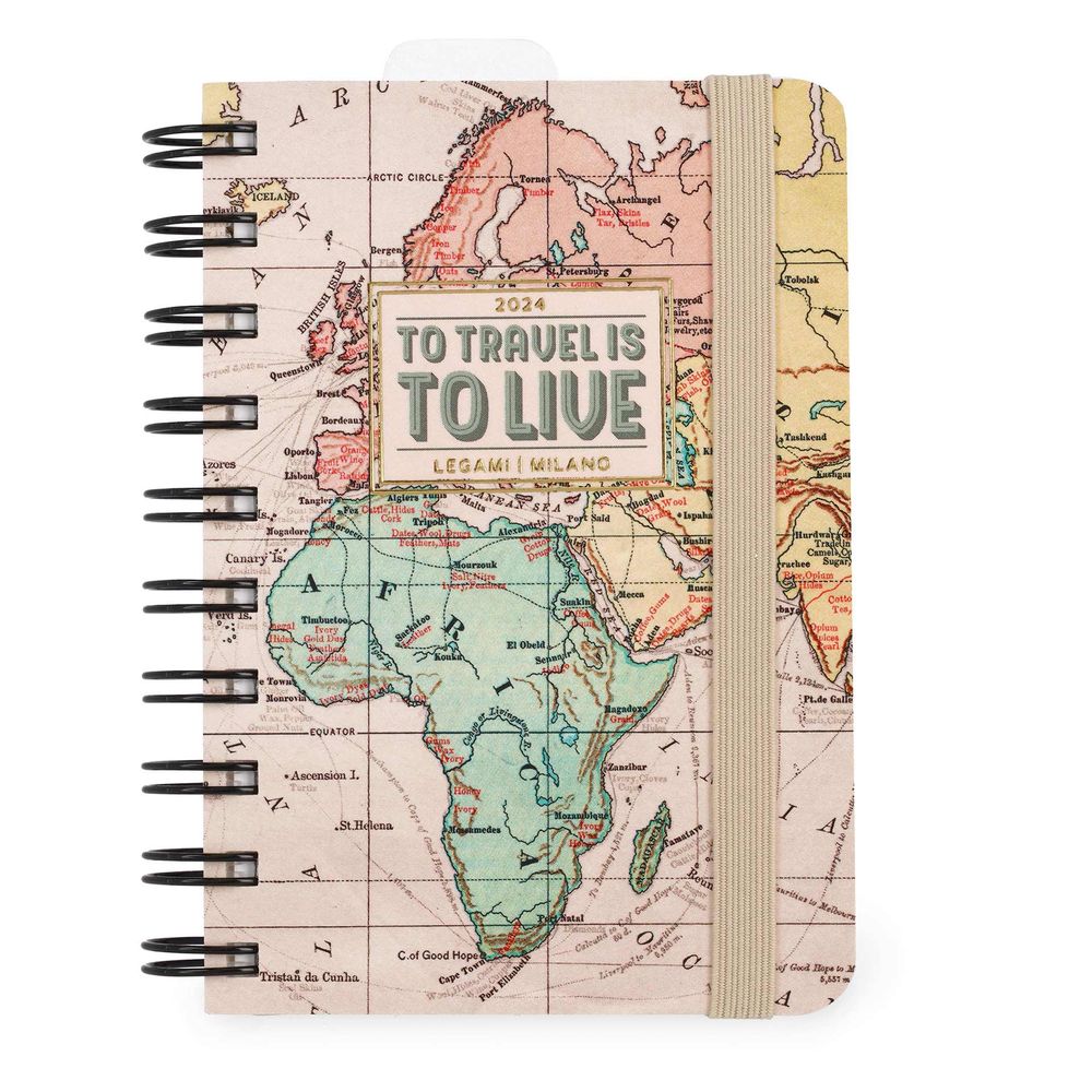 Legami 12-Month Diary - 2024 - Small Daily Spiral Bound Diary - Travel