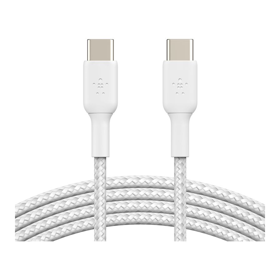 Belkin Braided Silicone Cable USB-C to USB-C 2.0 1m - White