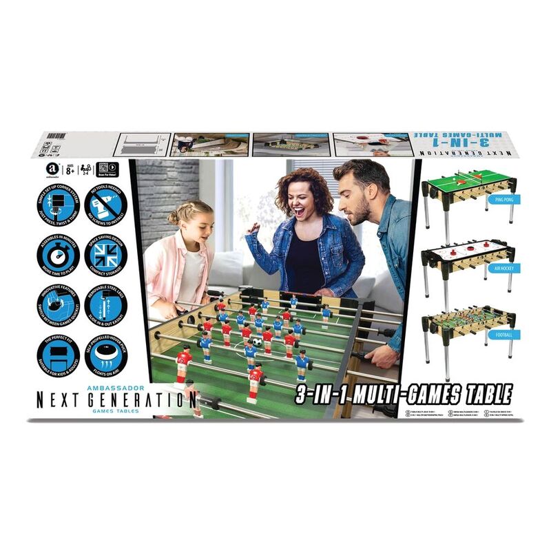 Merchant Ambassador 3-In-1 Games Table 48-Inch (Football/Slide Hockey/Ping Pong & Basketball)
