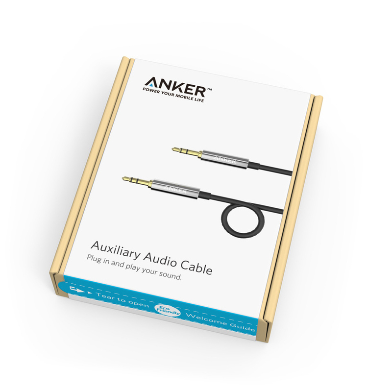 Anker 3.5mm Male To Male Black Audio Cable 4Ft