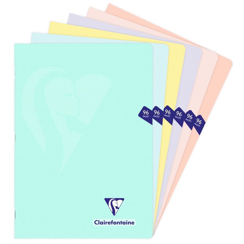Clairefontaine Mimesys Pastel Polypro Notebook - 48 Squared Sheets (21 x 29.7 cm) (Assorted Colours - Includes 1)